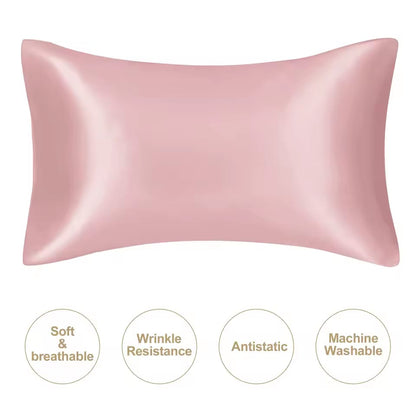 JuwenSilk silky stain pillowcase silky pillowcase natural silk pillowcase mulberry silk pillow case standard queen k